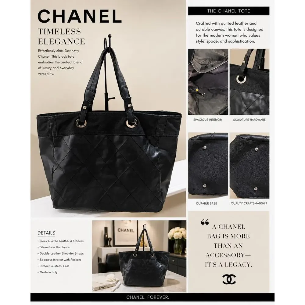 LS016 Chanel Paris-Biarritz Tote Bag*Black
